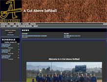 Tablet Screenshot of acutabovesoftball.com